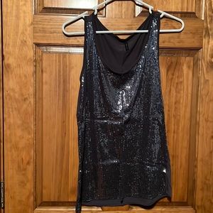 Black sequins tank top